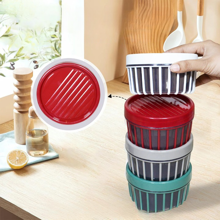Food Storage Stripe Jar 3Pcs