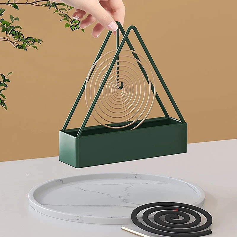 Triangular Shape Wrought Plastic Mosquito Coil Holder