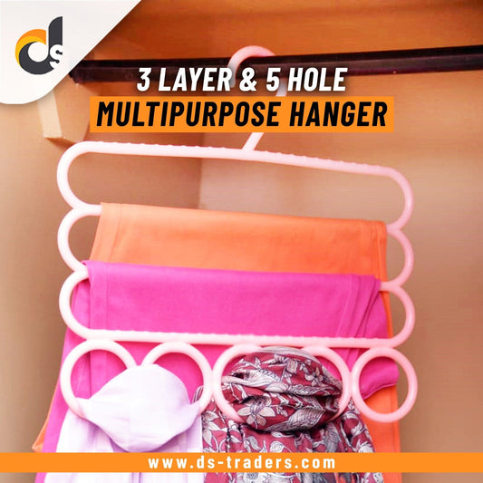 3 Layers Hanger with 5 Hole for Multipurpose use - Easy Wholesale