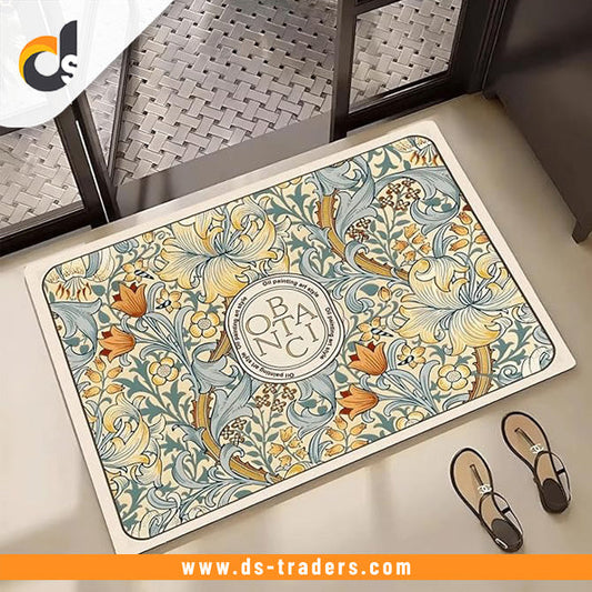 Floral-Design Super Absorbent Non slip Floor Mat (30cmx50cm)