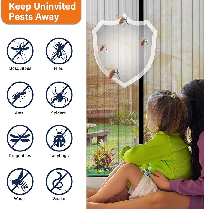 Magnetic Screen Door Net (78 Inch x42 Inch)