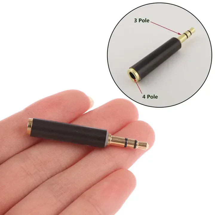 Pack of 5 3.5mm Stereo 3 Pole Male to 4 Pole 3 Ring Female Audio Adapter Converter