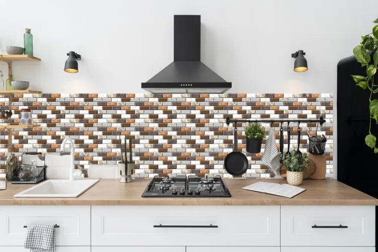 24pcs/set 3D Brick Design Self-Adhesive Waterproof Wall Sticker