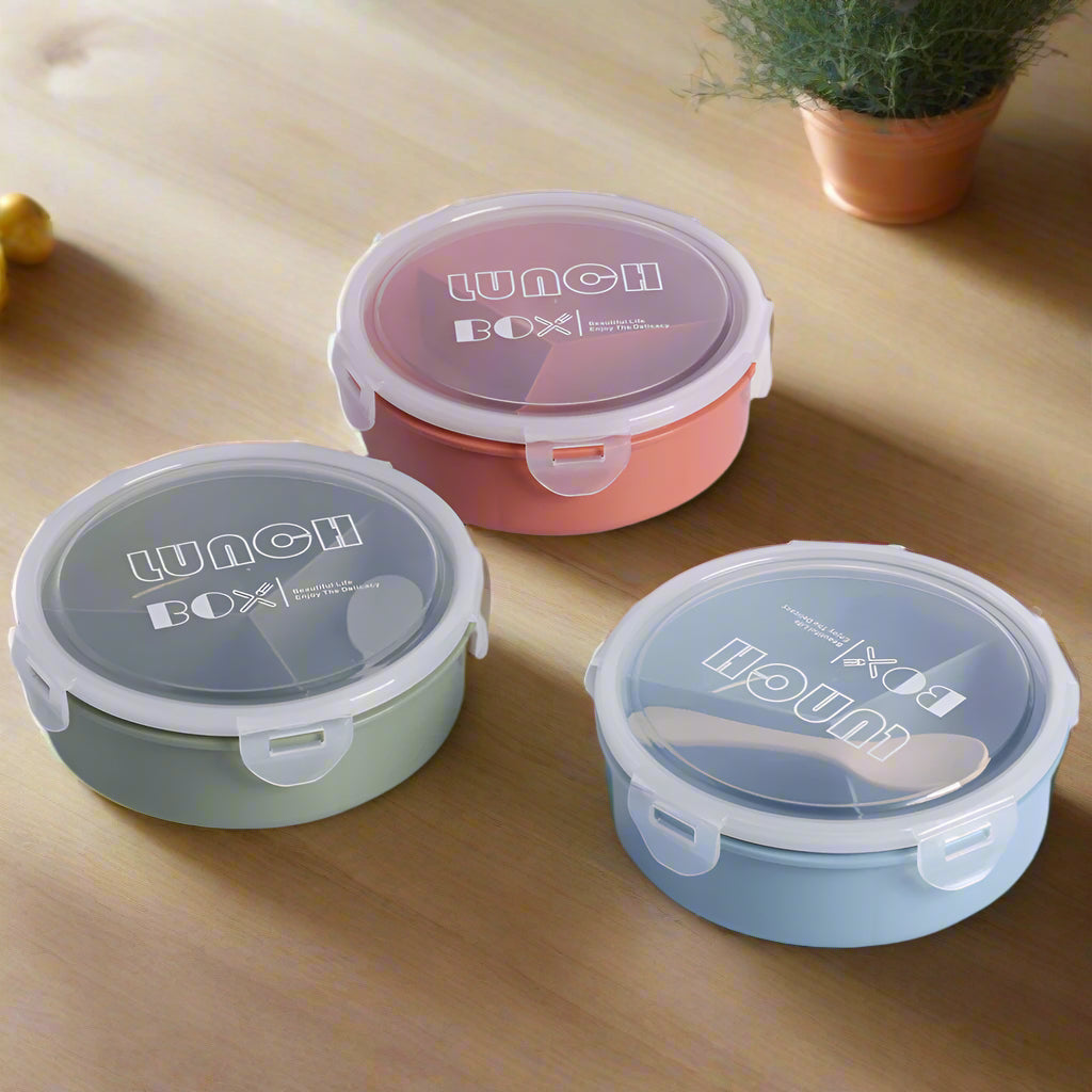 Portable 3 Portion Air Insulated Lunch Box