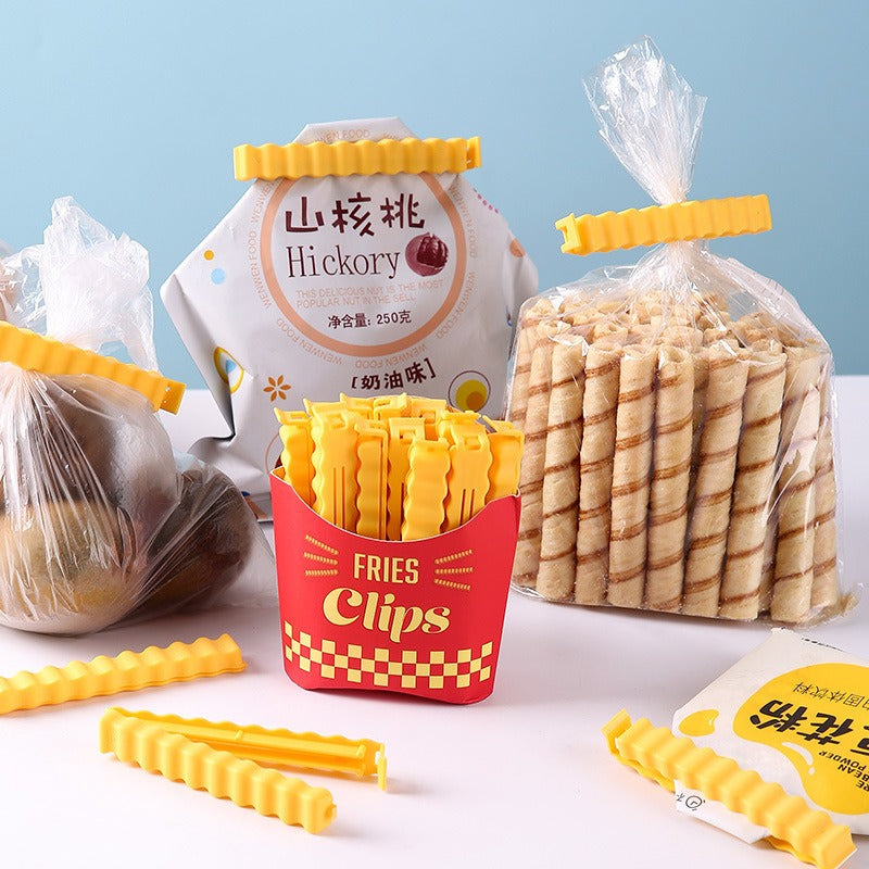 Pack Of 12 Creative French Fries Shape Sealing clip