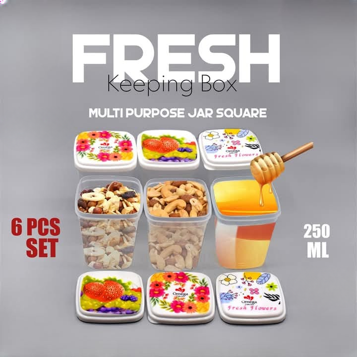 6 PCs Multipurpose 250ml Storage Jar Set