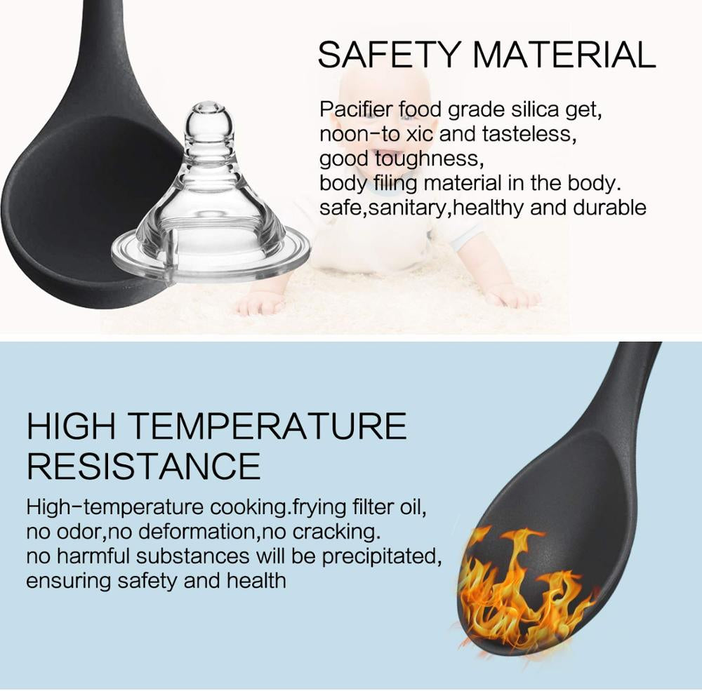 12 Pcs Silicone Kitchen Set Wooden Handle and Storage Box.