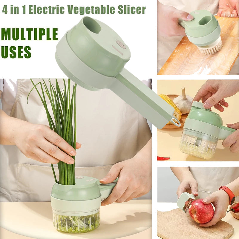 4 In 1 Handheld USB Charging Electric Ginger Masher Machine.