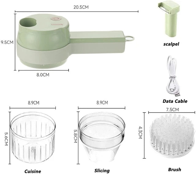 4 In 1 Handheld USB Charging Electric Ginger Masher Machine.