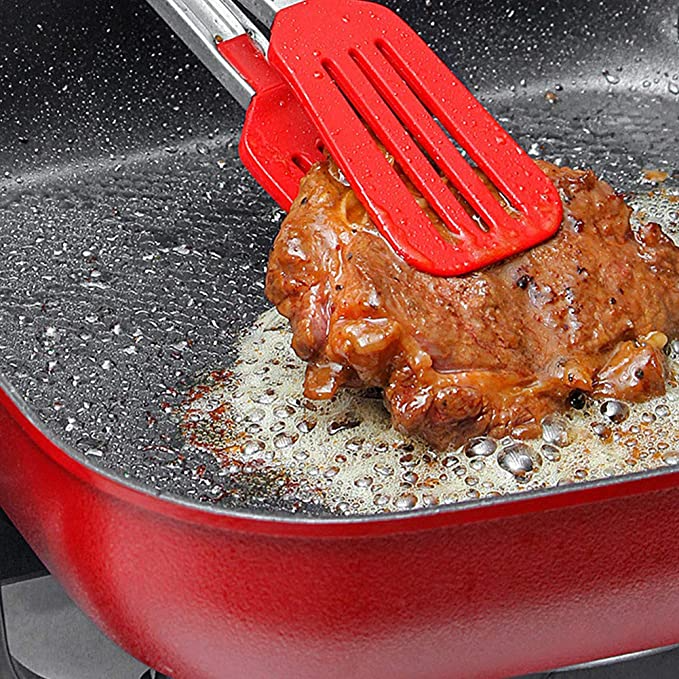 Long Handle No-Stick BBQ Grilling Kitchen Tongs.