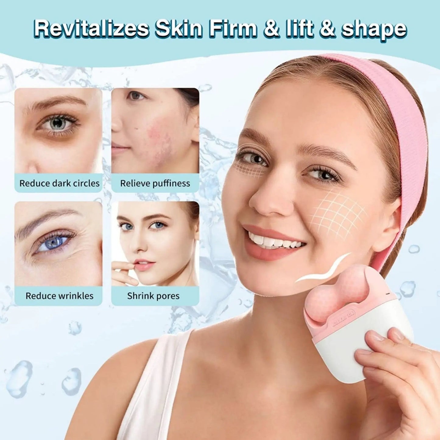 2 in 1 Ice Roller Facial Massager