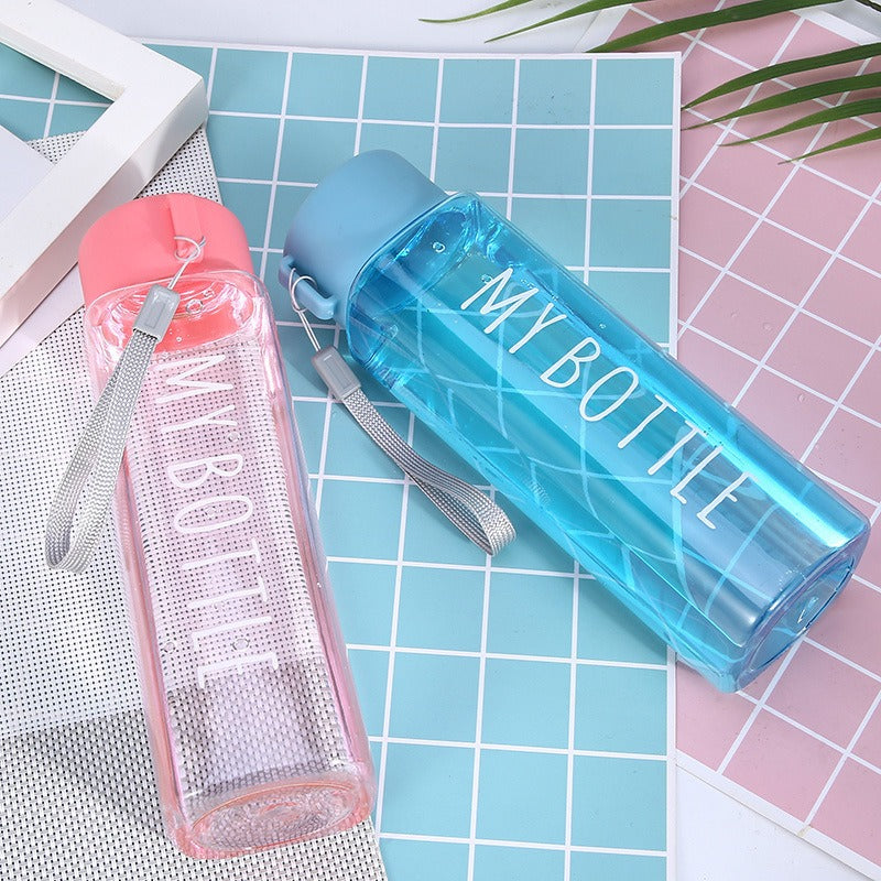 Square Design Plastic Water Bottle