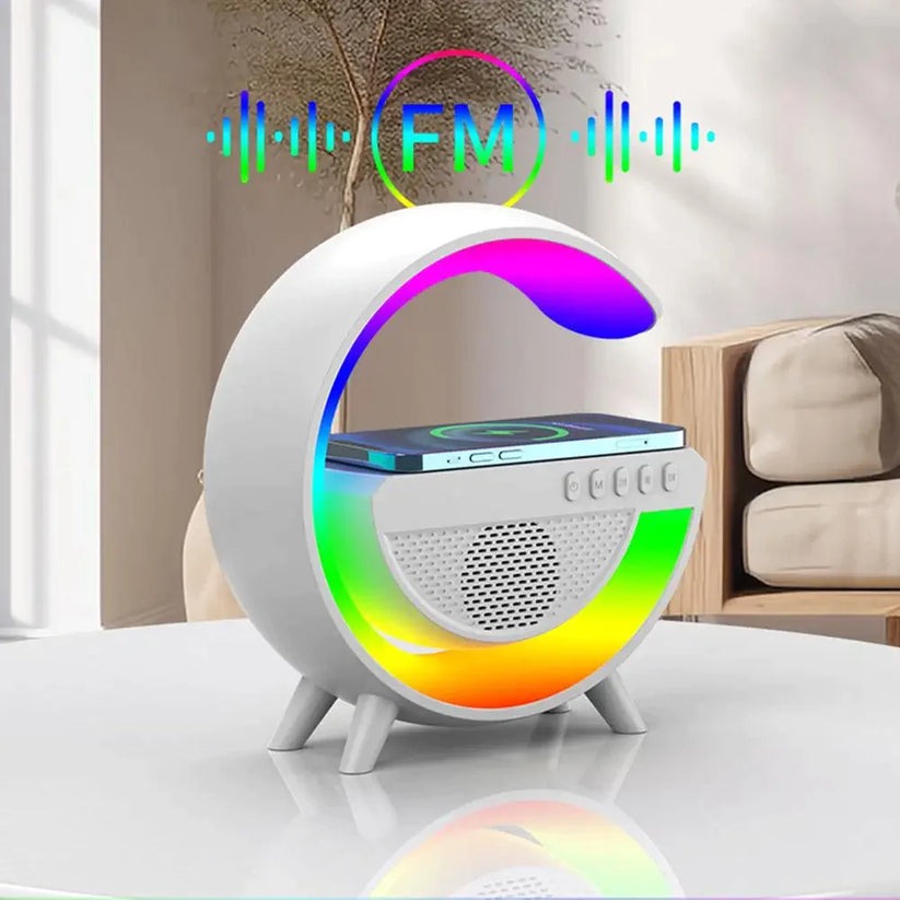 G Shaped RGB Light Table Lamp with Wireless Charger