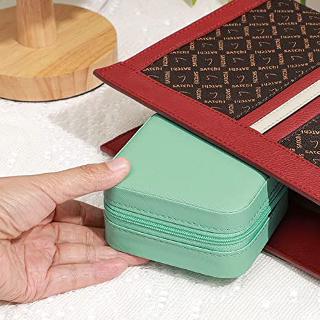 Jewelry Travel Organizer,Portable Small Jewelry Boxes Traveling Essentials for Women,Rose Red.