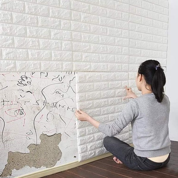 Pack of 3 White Brick Sheets (30x27 Inches)
