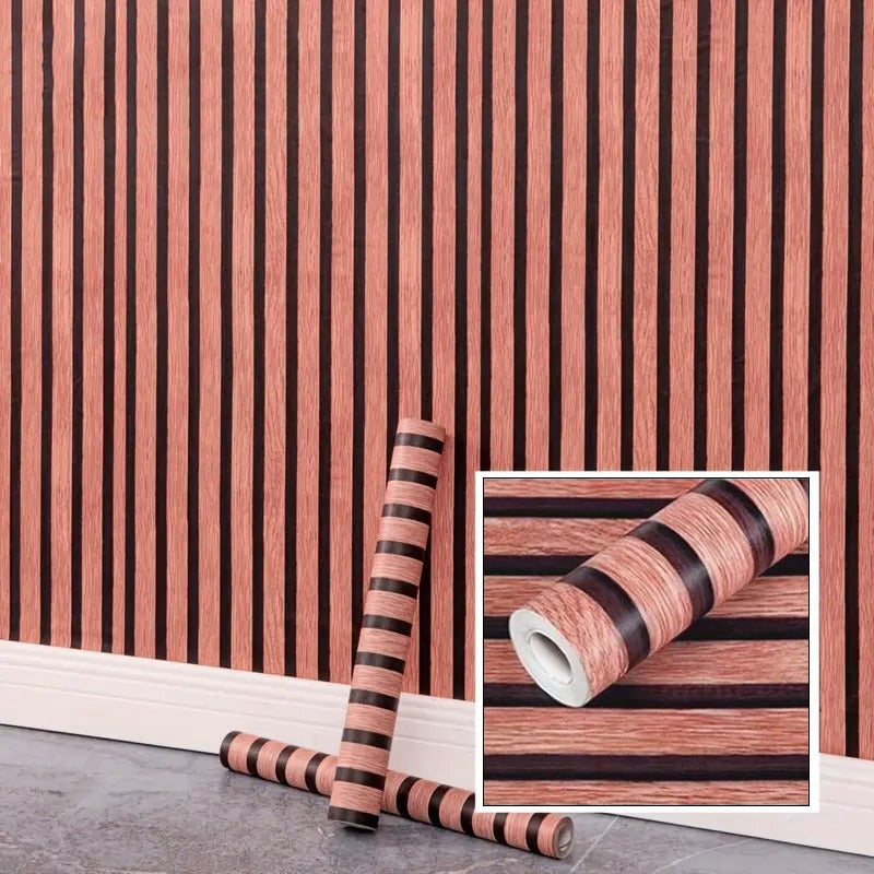 Wood Texture Wall Sheet Brown/Black Combo