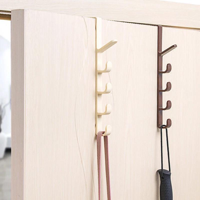 Over The Door Organizer Hanger Rack Coats Caps Clothes Holder with 5 Hooks
