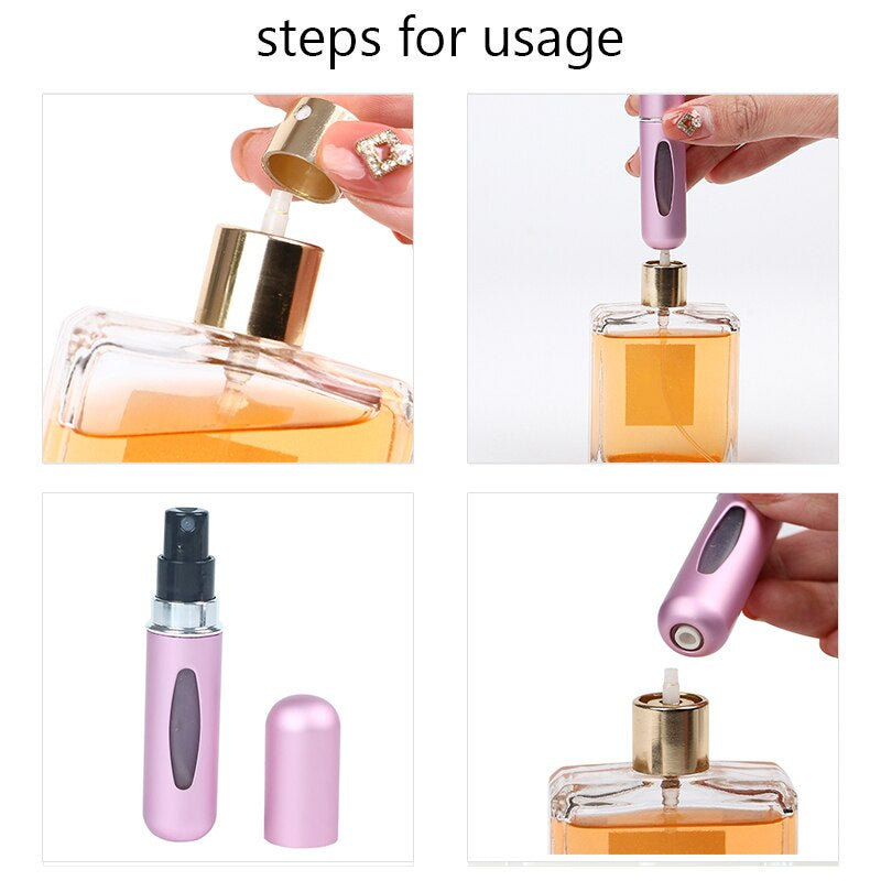 Portable Mini Refillable Perfume Bottle With Spray.