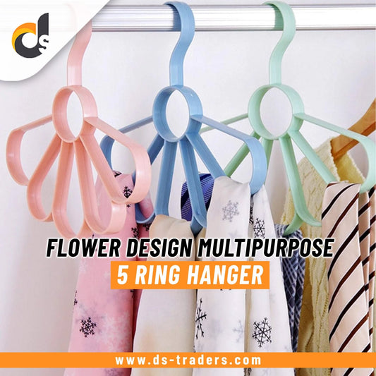 Flower Design 5 Ring Multipurpose Hanger - Easy Wholesale