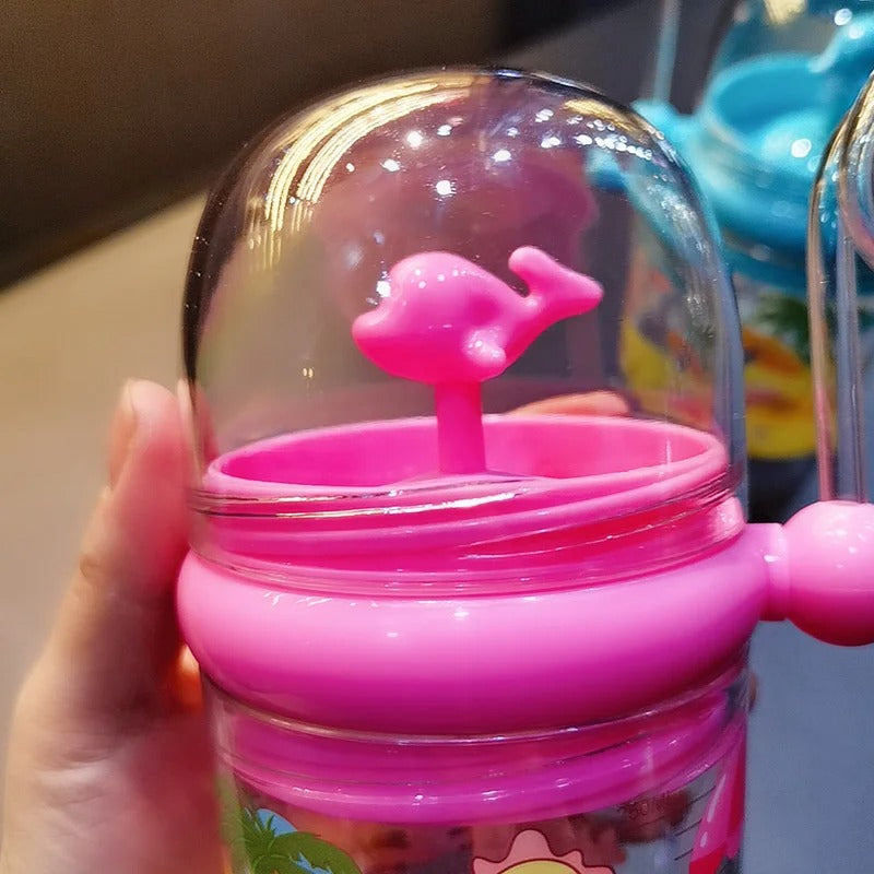 Portable Cartoon Cute Whale Baby Drinking Water Bottle Leak Proof 250ML