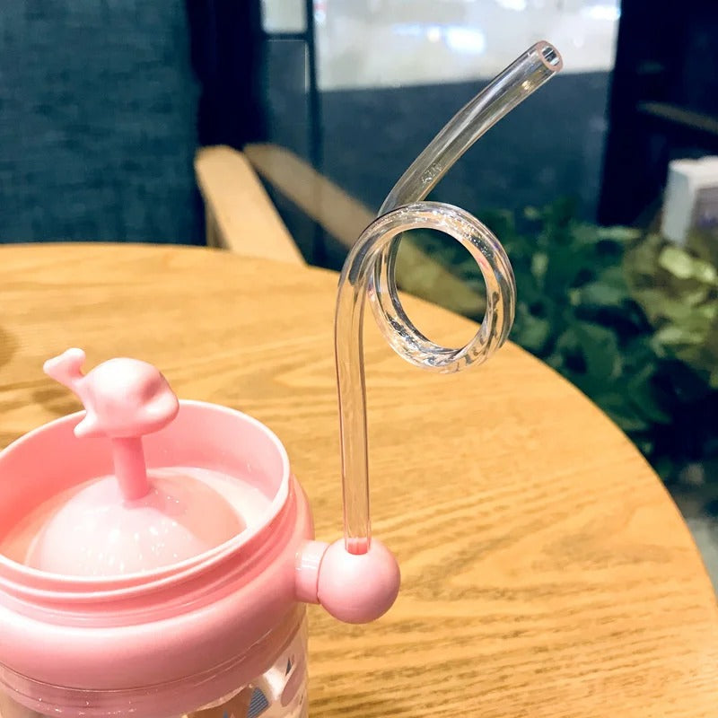Portable Cartoon Cute Whale Baby Drinking Water Bottle Leak Proof 250ML