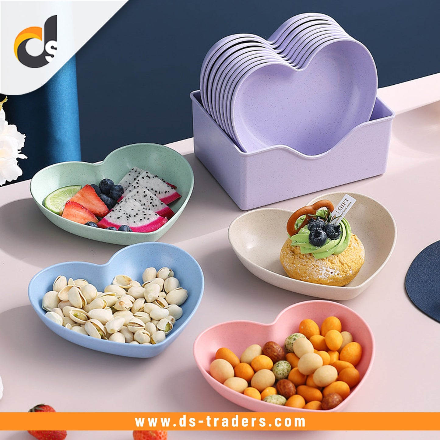 8pcs Multi Color Plate Set With Stand
