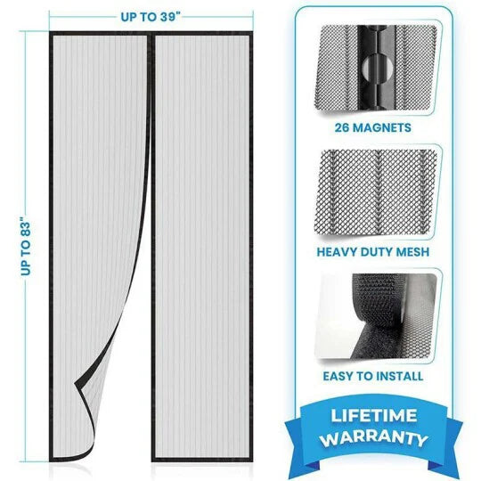 Magnetic Screen Door Net  (78 Inch x42 Inch)