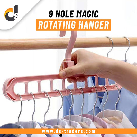 9 Hole Magic Rotating Hanger | Smart Cloth Organizer - Easy Wholesale