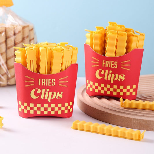 Pack Of 12 Creative French Fries Shape Sealing clip