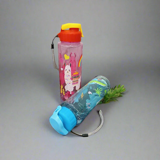 Cute Cartoon Printed Kids School Water Bottle with LED Base Light