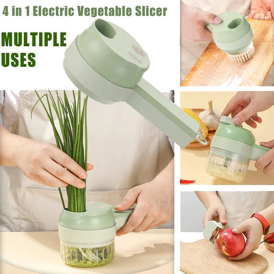 4 In 1  Handheld USB Charging Electric Ginger Masher Machine.