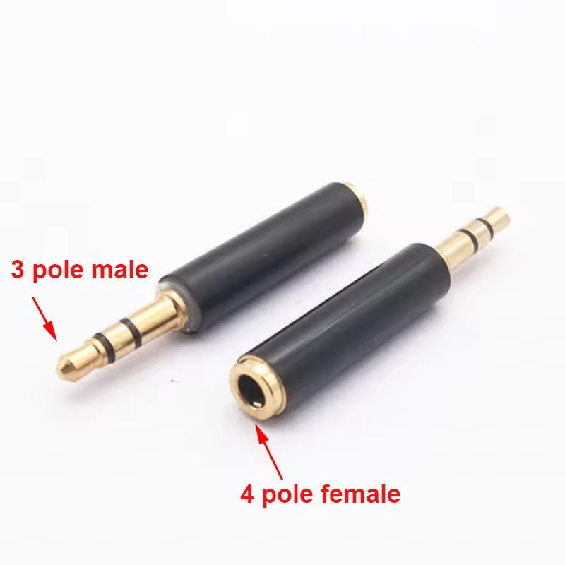 Pack of 5 3.5mm Stereo 3 Pole Male to 4 Pole 3 Ring Female Audio Adapter Converter