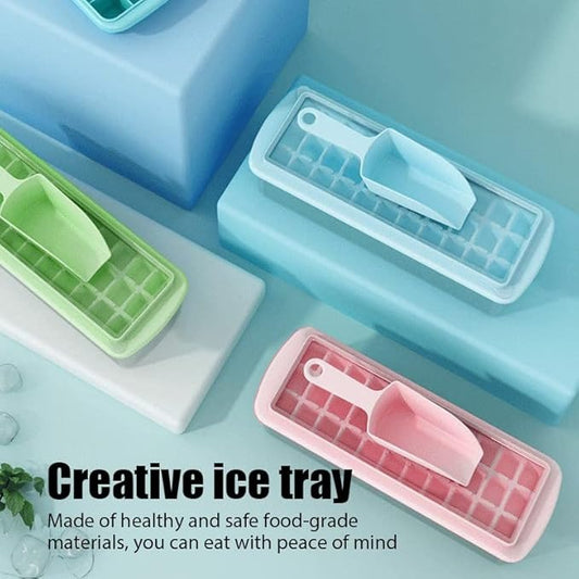 3-in-1 Ice Cube Maker Set – Tray, Storage Box & Scoop