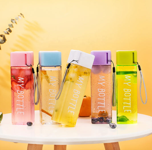 Square Design Plastic Water Bottle