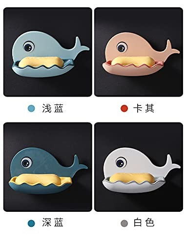 Fish Style Soap Dish, Wall Mount Strong Self-Adhesive