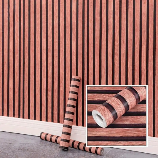 Wood Texture Wall Sheet Brown/Black Combo