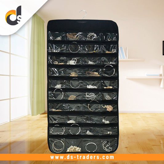 80 Pockets Clear PVC Double-sided Hanging Storage Bag.